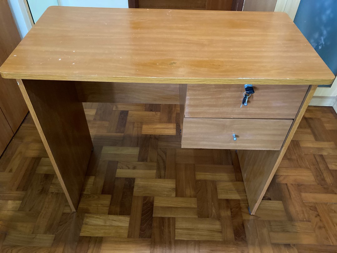 Study table with locked drawer, Furniture & Home Living, Furniture