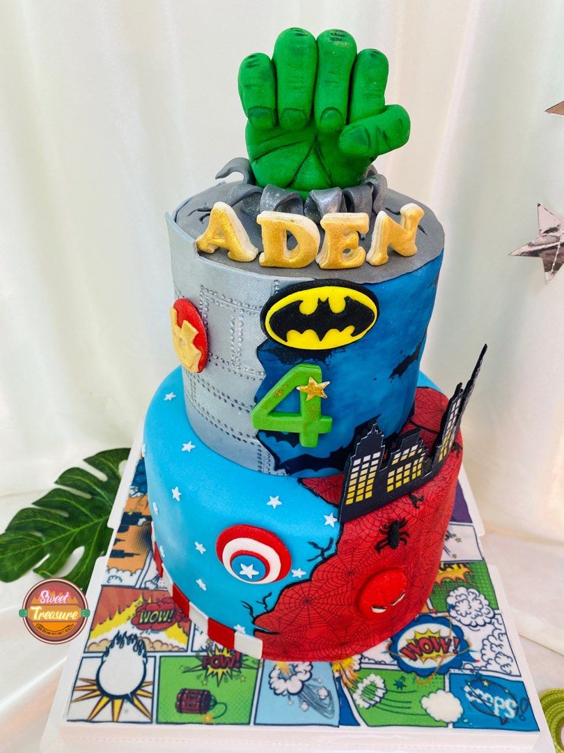 Marvel superhero fondant cake, Food & Drinks, Homemade Bakes on Carousell