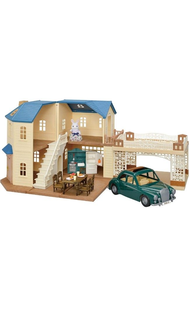 Sylvanian Families Home Blue Roof House with Carport Deluxe Set 22 Hobbies Toys Toys Games on Carousell