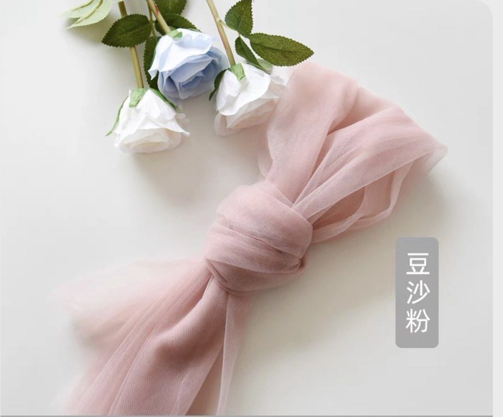 Translucent Sashes (wedding) (Category: Other Home Decor) located in Singapore. Submitted by rainthedrops (Listing ID 1269197037, Image 2). Description: I have 3 white and 1 pink sashes. As good as new. Clearing from my wedding decorations. $5 for all. Dimensions: 1m * 1.6m .