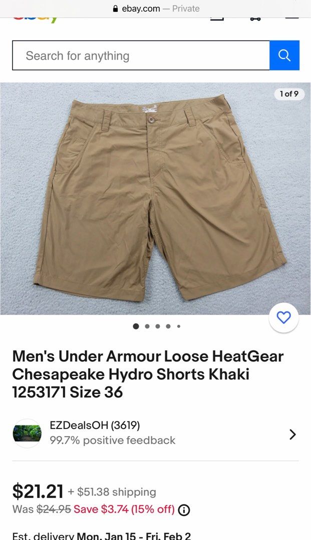 Under armour heatgear khaki shorts outlet