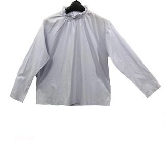 Uniqlo Lilac Bluish Frill Collar Tops