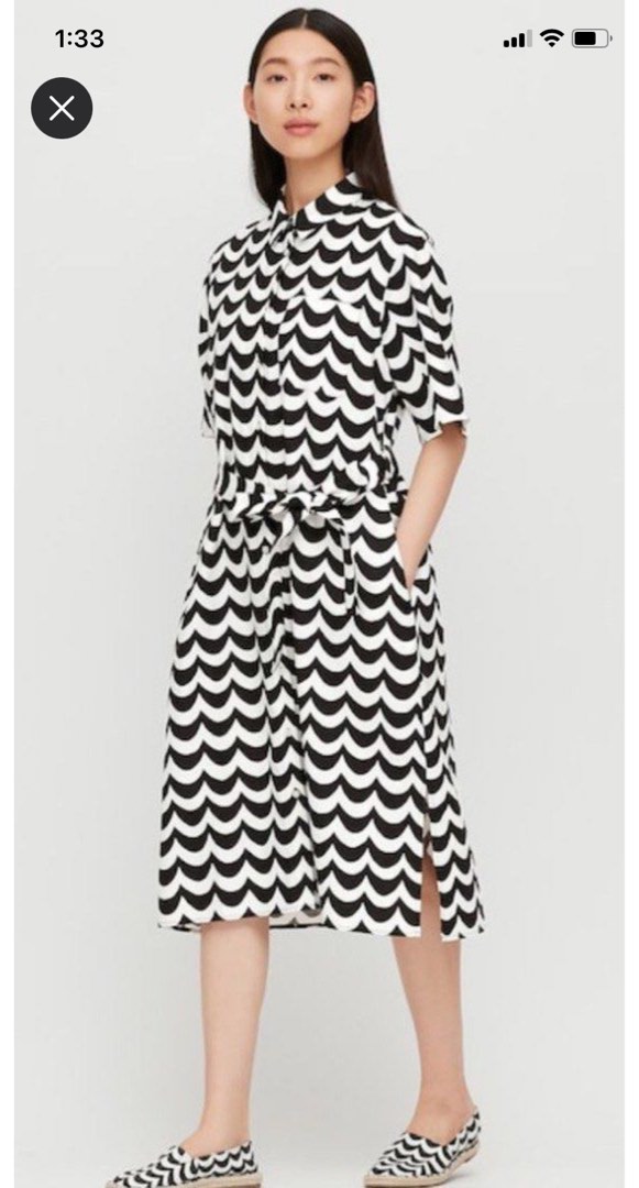 Marimekko black sales and white dress