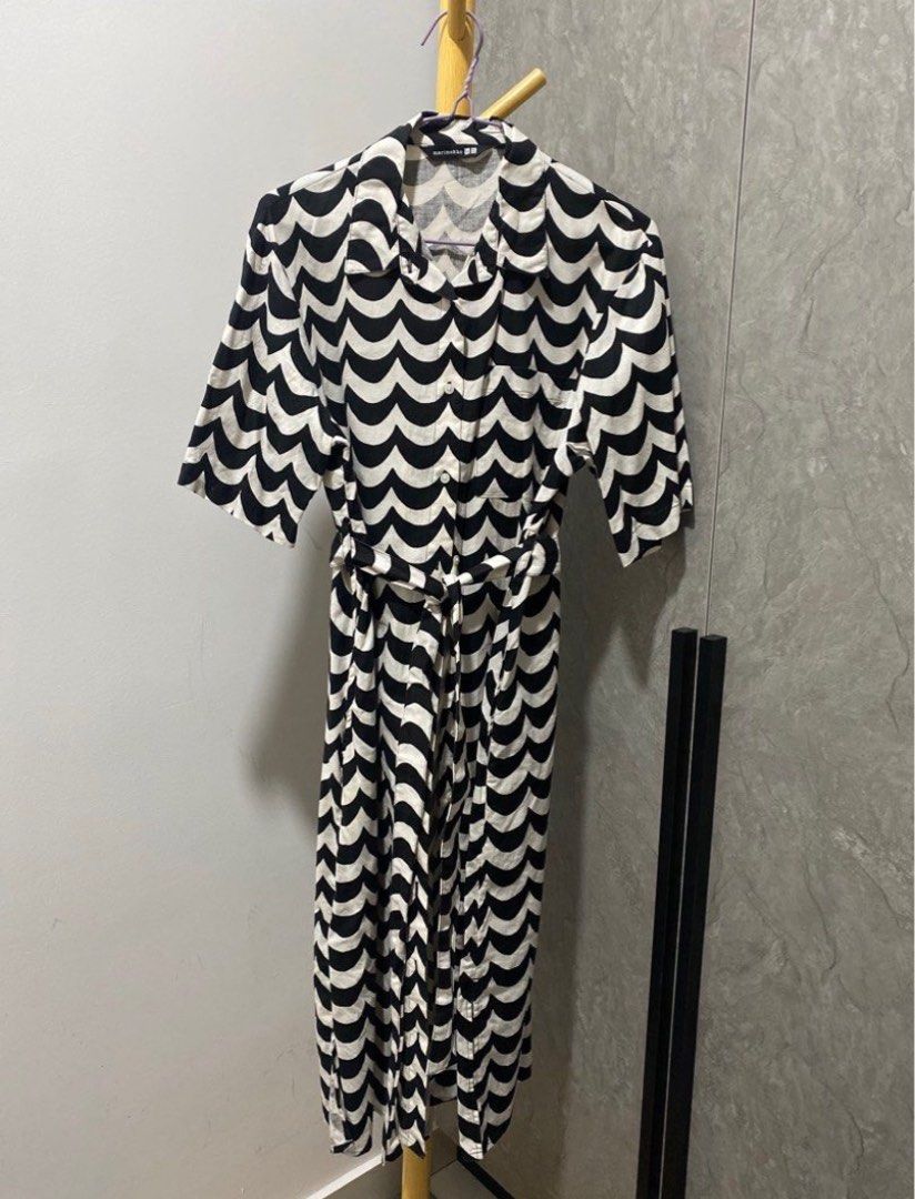 Marimekko black and white dress cheap