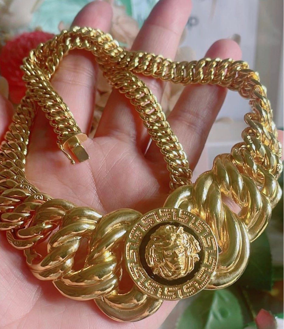 Versace 24k online gold chain
