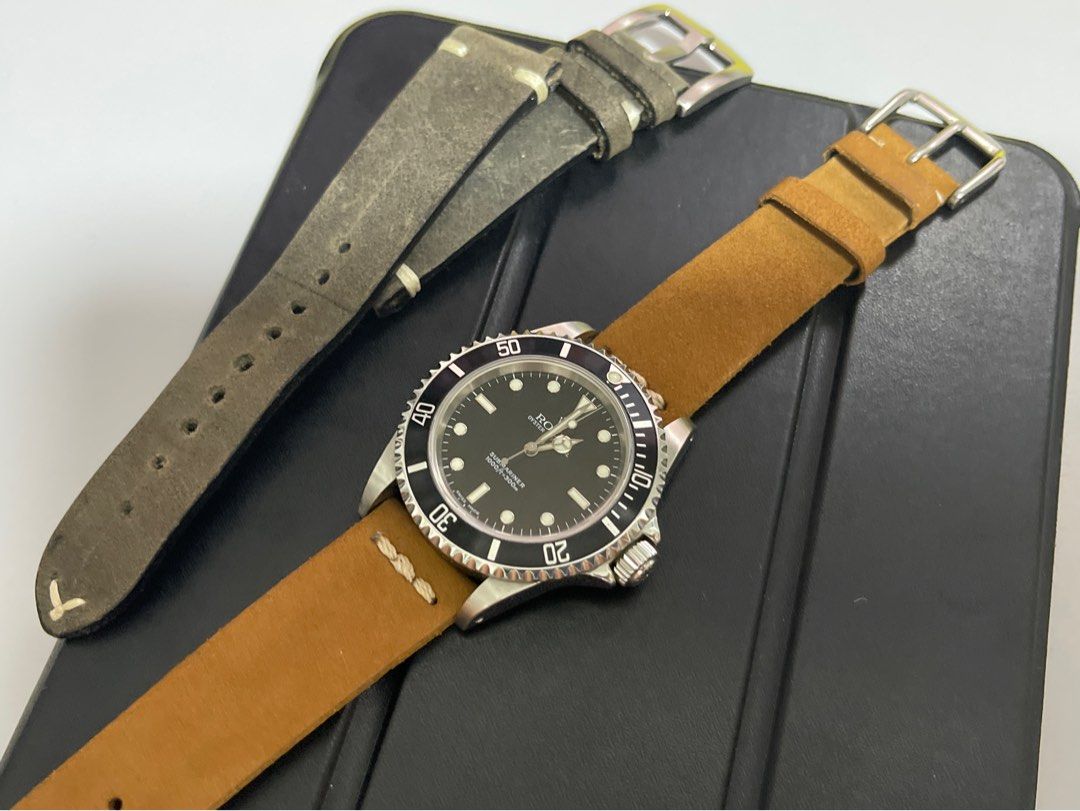 20mm Vintage Style Rolex Leather Straps Martu and Rolex stamped