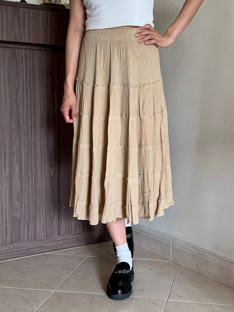 Tan top swing skirt