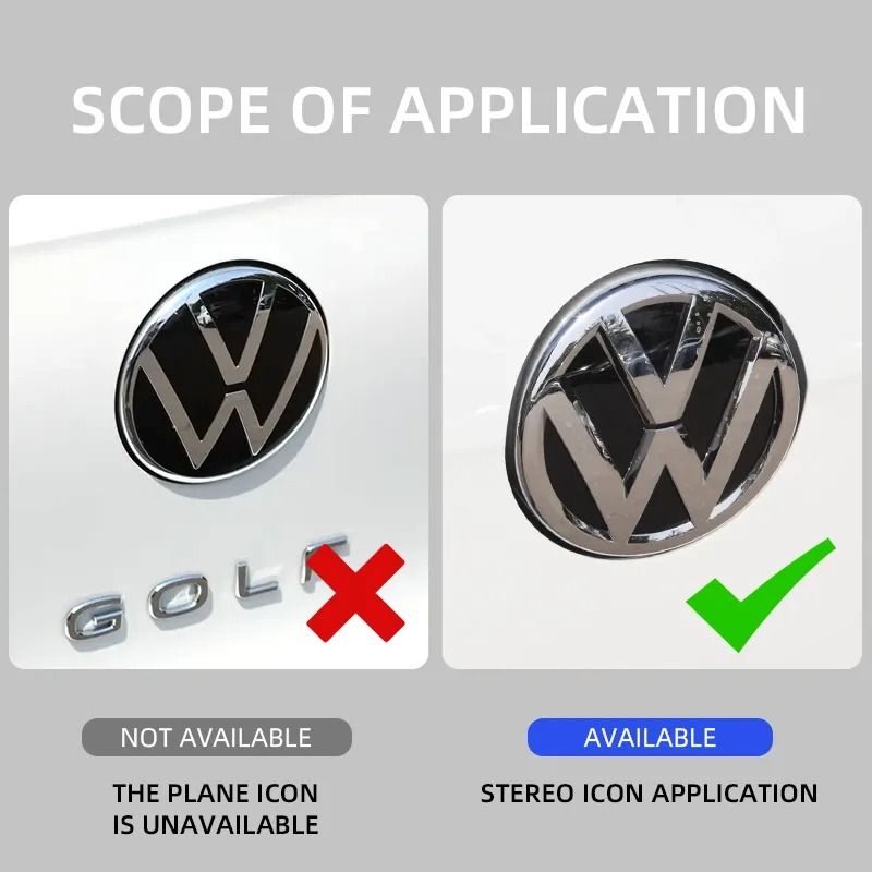 VW Emblem - 129mm X 115MM Glossy Carbon Look- Car Front Grill Badge  Replacement Emblem Car Logo Accessories For Volkswagen VW Golf, Car  Accessories, Accessories on Carousell