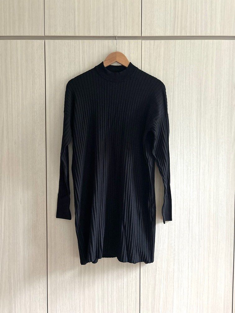 Weekday Ron Knitted Longsleeve Turtleneck Dress Women s Fashion