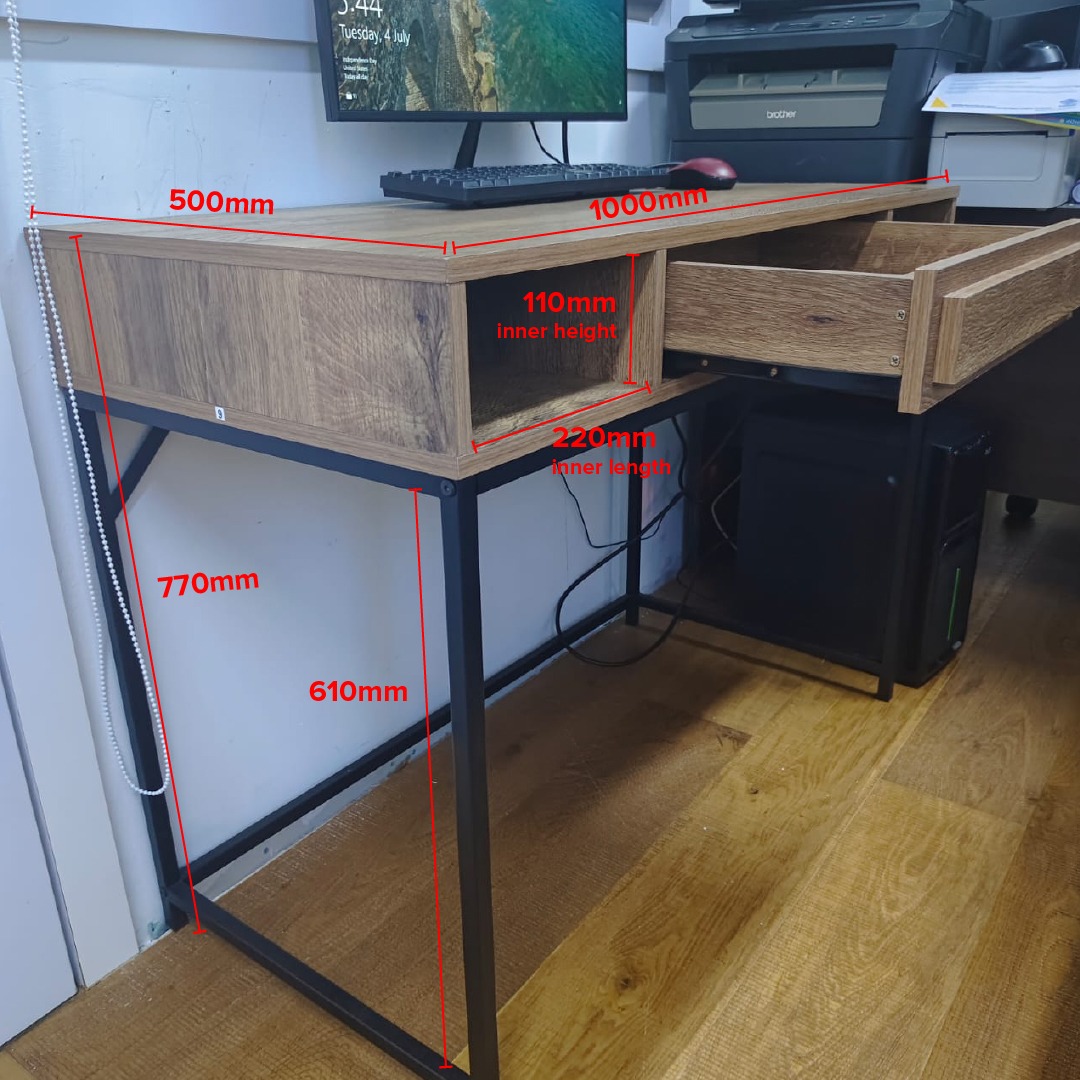 Working Table (Walnut) - Free Assembly, Furniture & Home Living ...