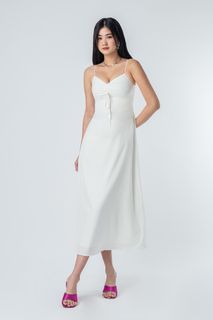 YHF White Pulling Strings Dress
