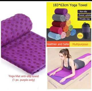 Yoga towel mat with 2 pcs yoga blocks