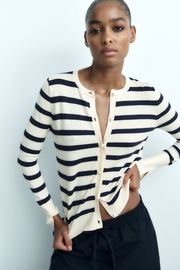 Zara striped jacket online