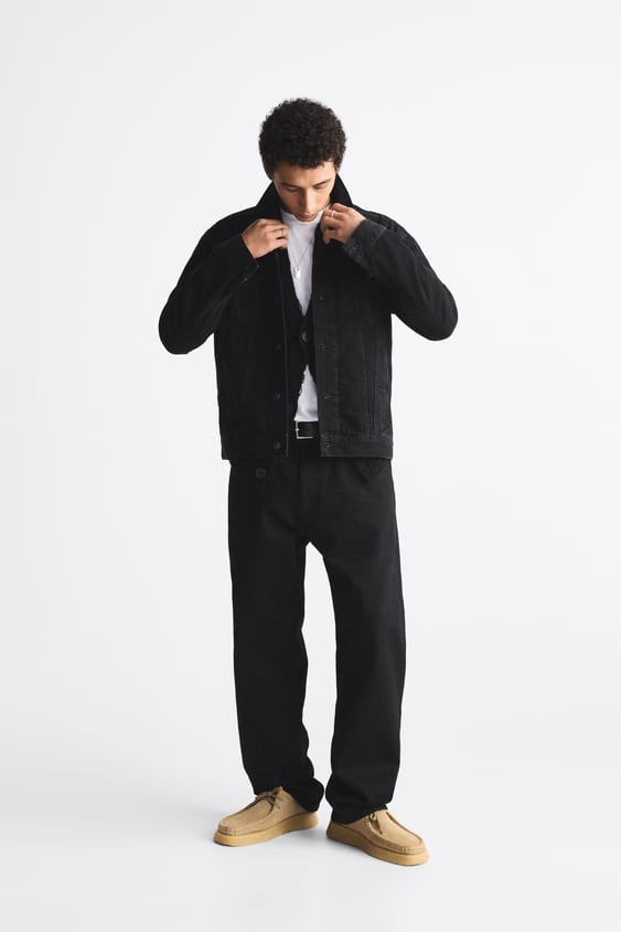 Zara denim jacket in Black, Men's Fashion, Coats, Jackets and Outerwear