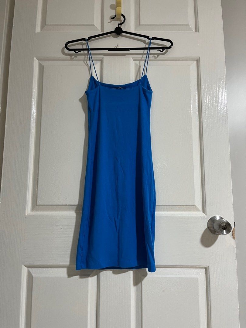 Zara Fitted Mini Dress Blue, Women's Fashion, Dresses & Sets, Dresses on  Carousell