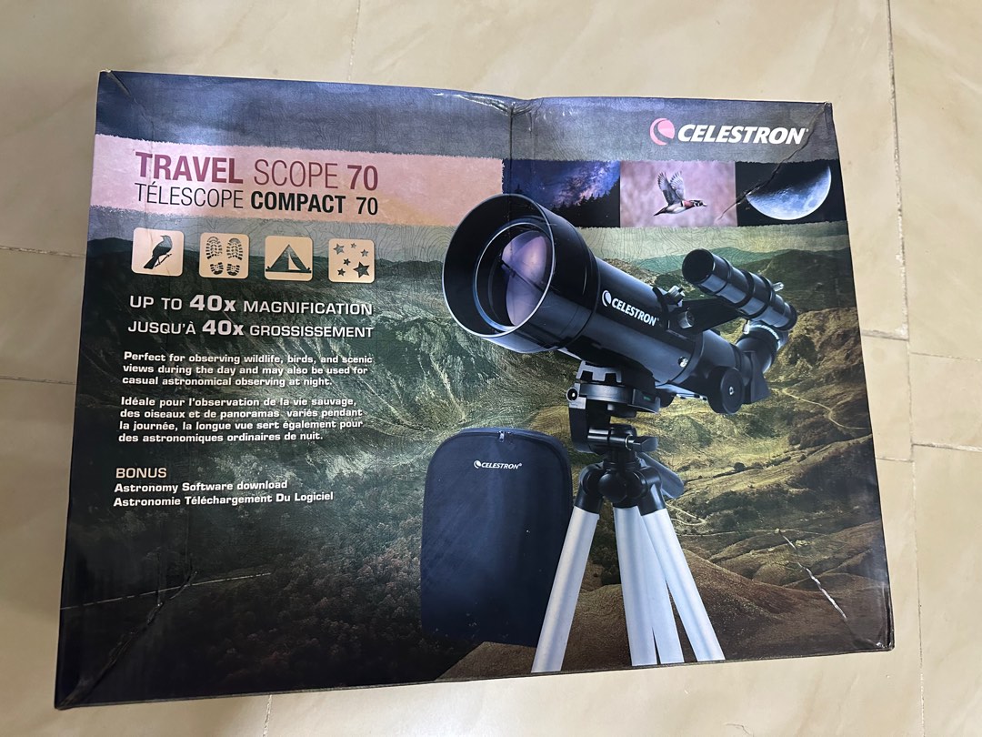 Celestron - travel scope 70-星特朗天文望遠鏡-極少用, 攝影器材