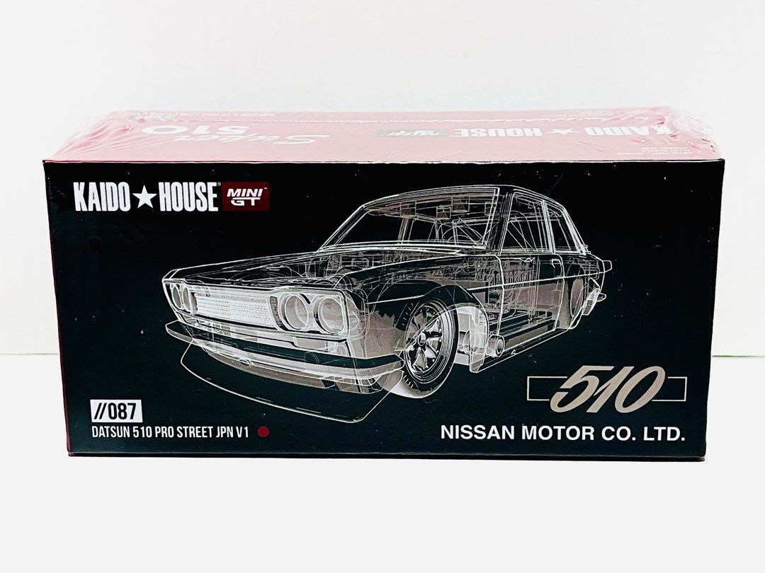 全新 未開封 Kaido House x MiniGT No. KHMG 087 Scale 1:64 1/64 比例 Mini GT 合金 車仔  得勝 DATSUN 510 PRO STREET JPN V1