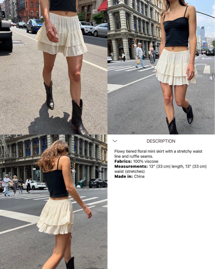 Floral mini skirt brandy melville outlet