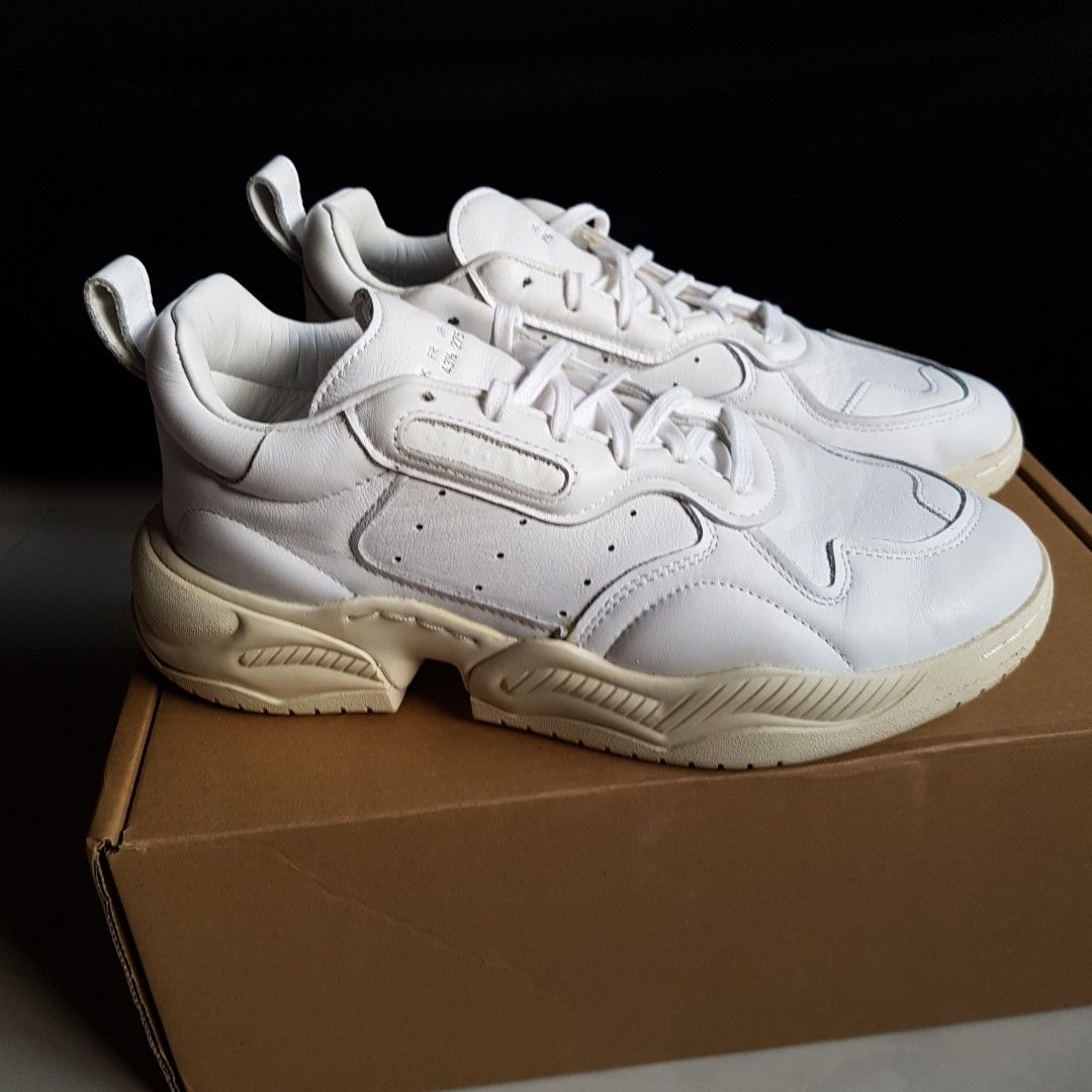 Adidas Originals genuine calf leather white Supercourt sneakers shoes premium limited dad chunky sole Margiela off sale cheap US9.5 UK10 EU43 9.5 gym