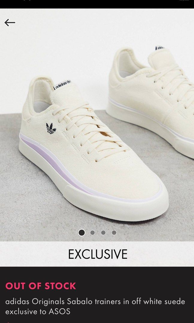 Adidas sabalo trainers in off white suede