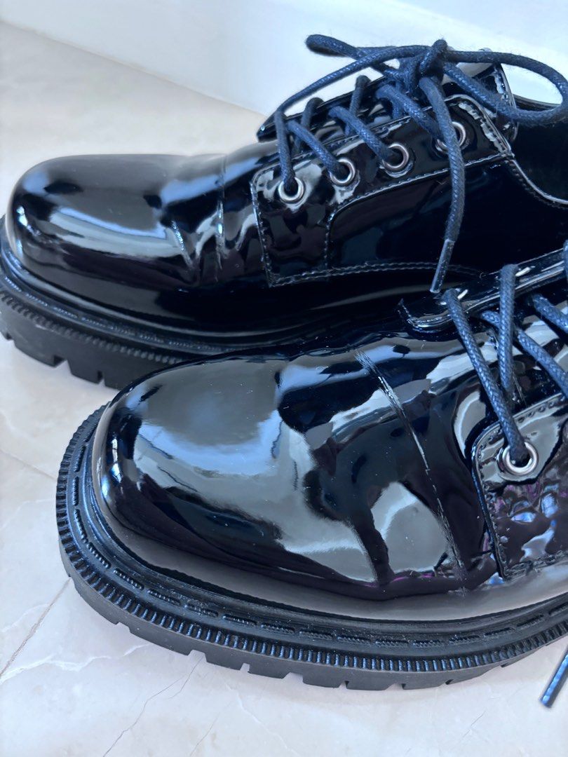 Aldo platform chunky patent shoes