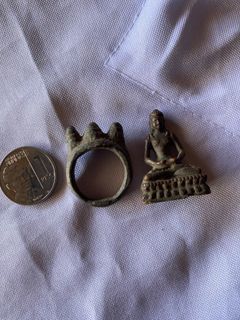 Antique buddies ring and buddha statue
