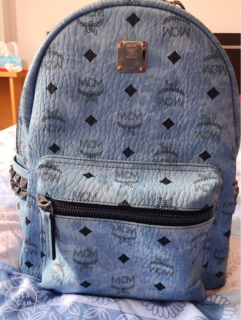 Mcm light blue backpack outlet