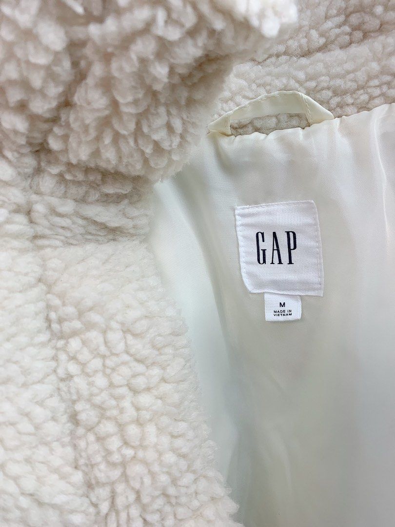 Gap hooded zip front teddy coat outlet