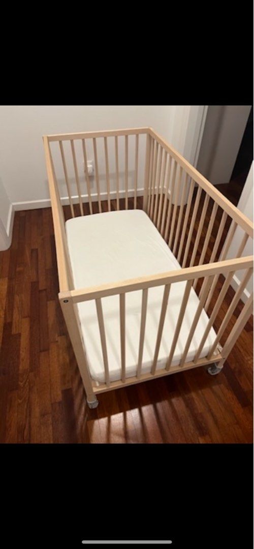 Baby Cot Full Set (cot + mattress + protector + bed guard), Babies