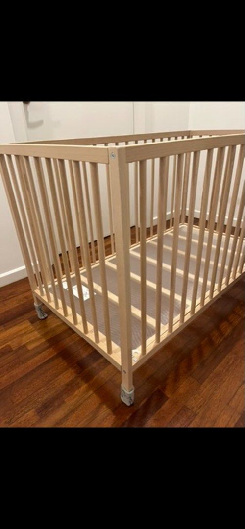 Baby Cot Full Set (cot + mattress + protector + bed guard), Babies