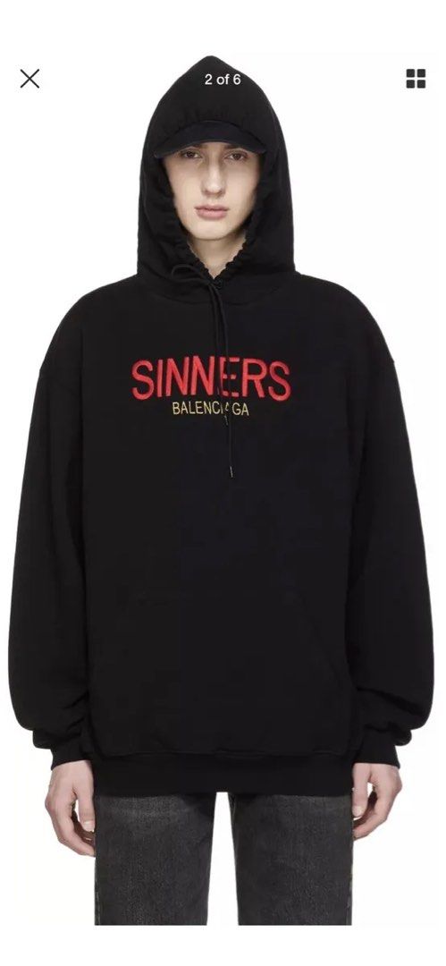 Balenciaga sinners hotsell hoodie black