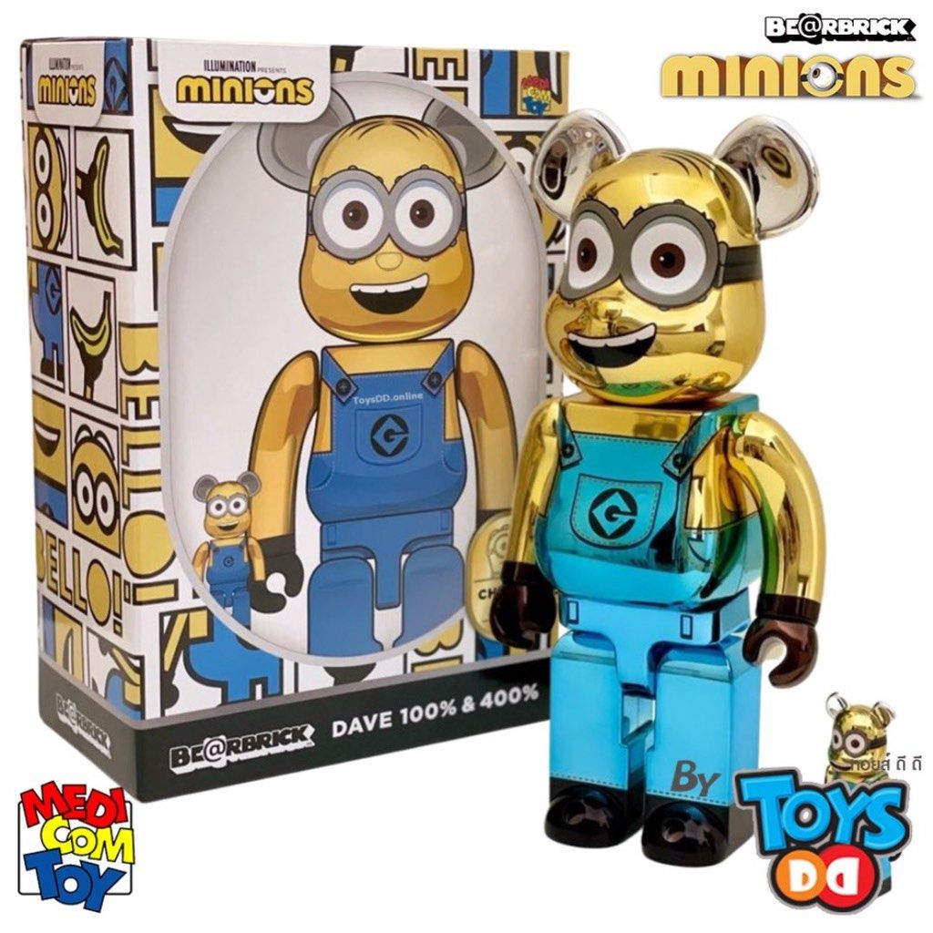 Bearbrick minion Dave chrome, Hobbies Toys, Toys Games on