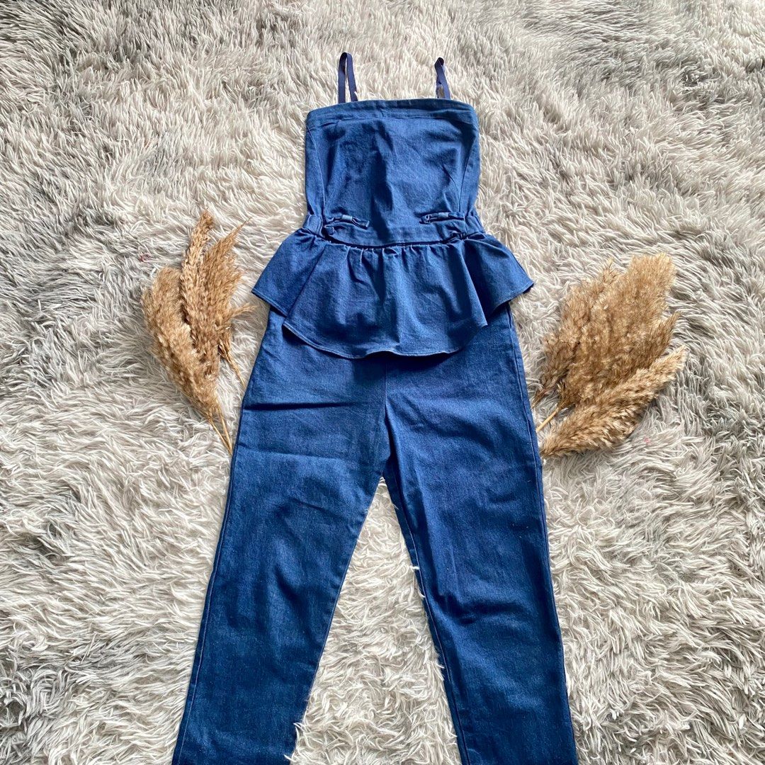 Denim Jumpsuit for Girls (Korean Style), Women's Fashion, Dresses & Sets,  Jumpsuits on Carousell