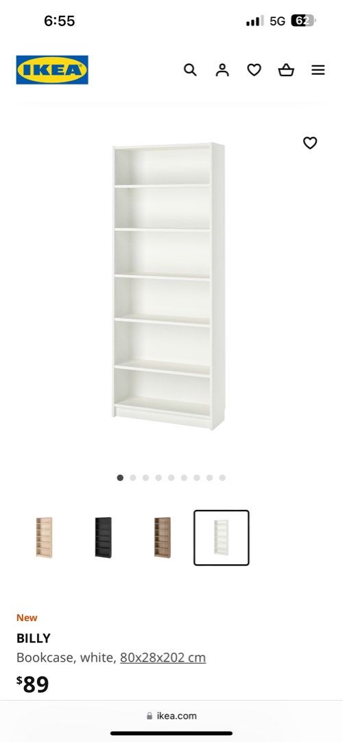BILLY white, Bookcase, 80x28x202 cm - IKEA