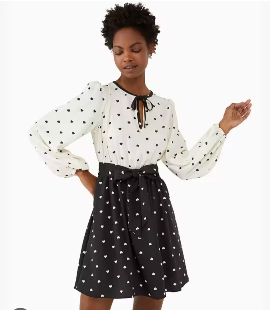 Kate spade black and clearance white dress