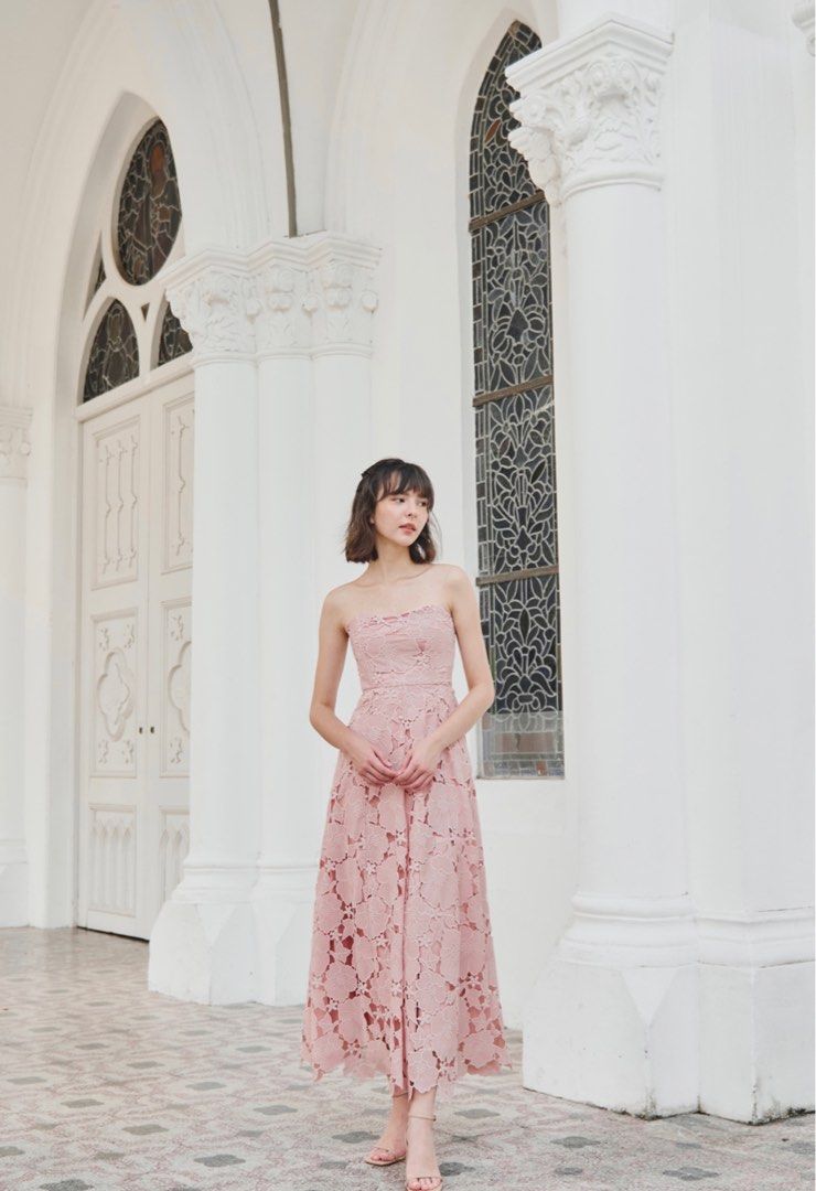 [BRAND NEW WITH TAG] Finding Perfect Embroidered Dress (Pink)