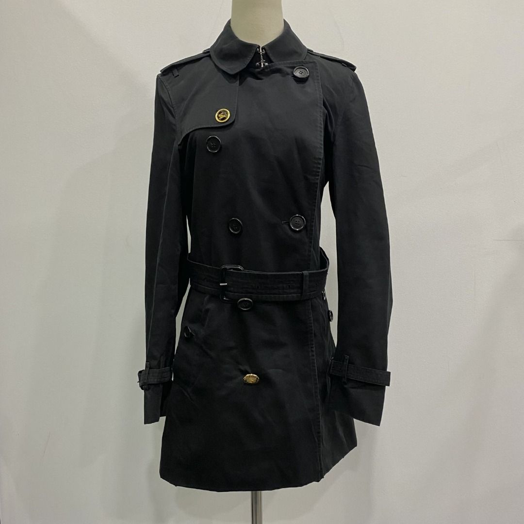 BURBERRY 4003861 BLACK SANDRINGHAM SIZE 44 COAT 237044242