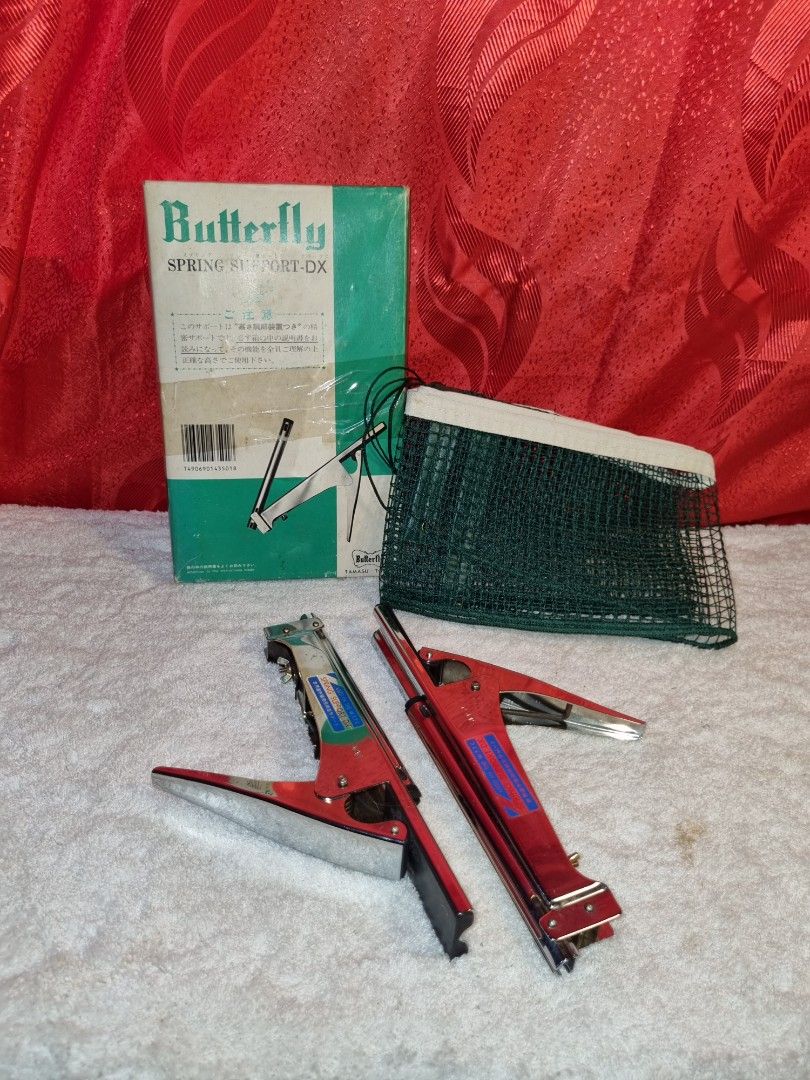 Butterfly Spring Support -DX with Table Tennis Net Included (Category: Racket and Ball Sports) located in Paombong. Submitted by sweetdeals0181656 (Listing ID 1275250324, Image 1). Description: Brand:Butterfly Made in Japan Net Dimension: 68 inches x 6 inches.