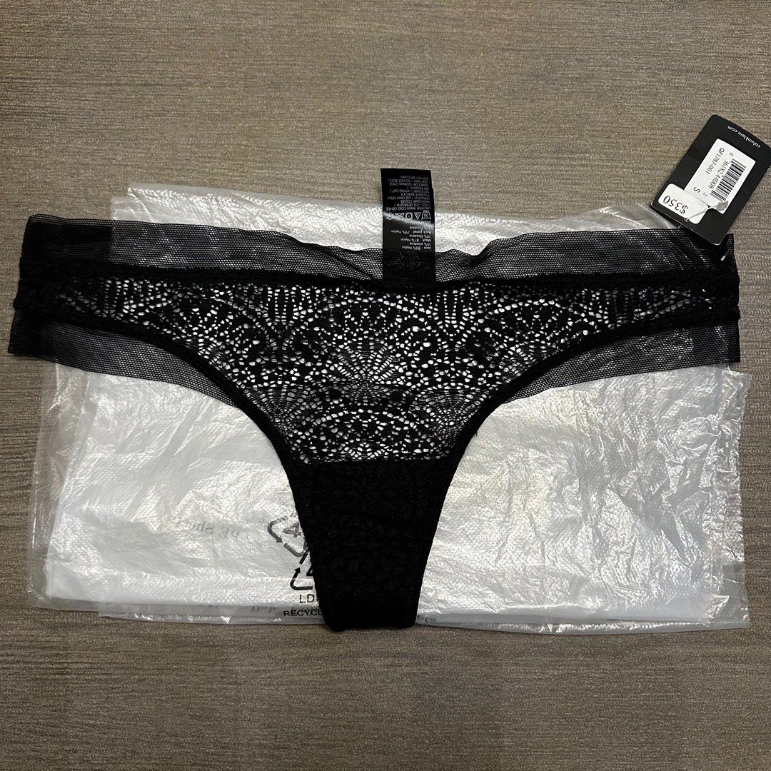 T-back Underwear黑色lace, 女裝, 內衣和休閒服- Carousell