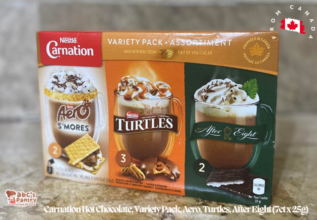 CARNATION CANADA Hot Chocolate, Variety Pack, Aero, Turtles, After