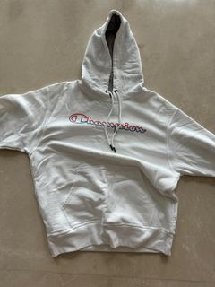 White and gold champion hoodie on sale