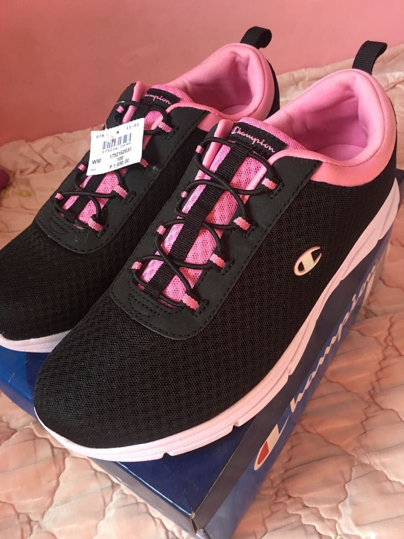 Black and pink champion shoes store