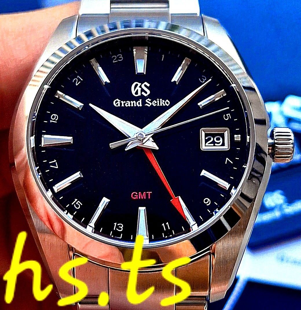 CHEAPEST Grand Seiko Black Red GMT Quartz Dress Watch SBGN013 SBGN013G