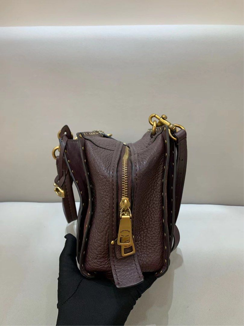 Coach border rivets discount mixed leather dreamer satchel