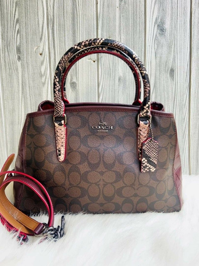 Coach F38380 Signature Exotic Small Margot Carryall Brown