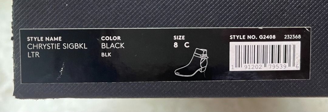 Coach Womens Chrystie Bootie with Signature Buckle Size 8C in black