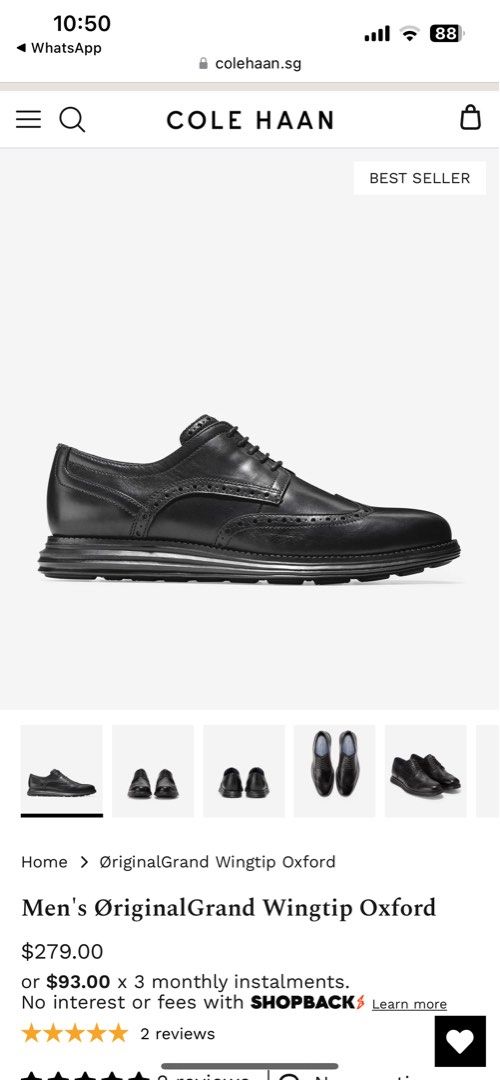 Men's øriginalgrand wingtip oxford black new arrivals