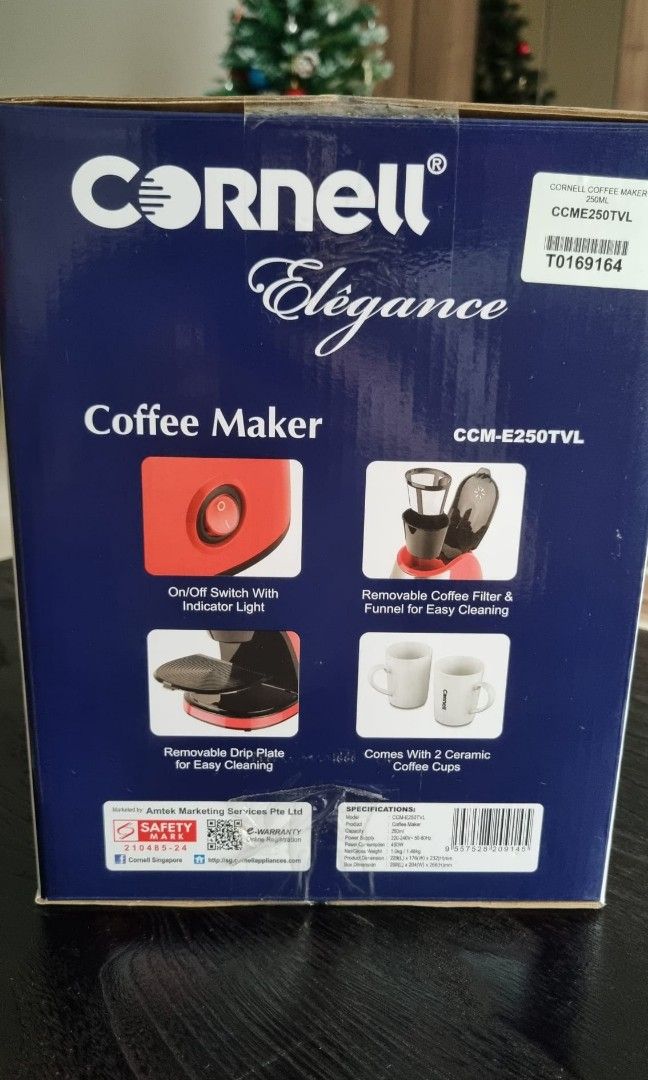 Cornell 2 Cups Coffee Maker CCME250TVL - Amtek Marketing Services Pte Ltd