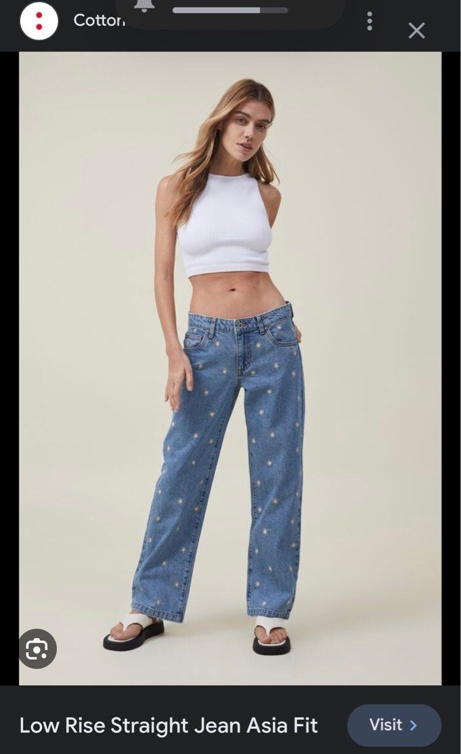 SHEIN EZwear Embroidery Detail Flare Leg Jeans