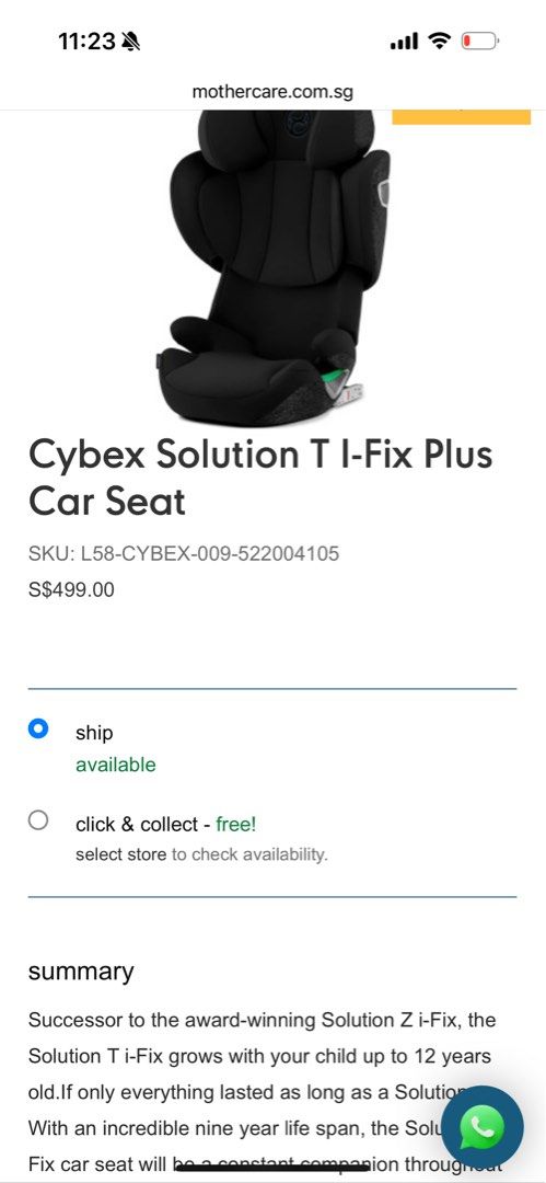 The Solution Z-Fix Car Seat by Cybex Platinum